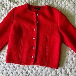 Lands' End Vibrant Red Wool Blazer